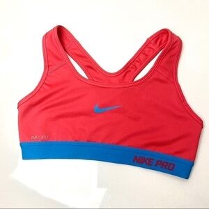 NIKE PRO Pastel Pink Blue Sports Bra XS